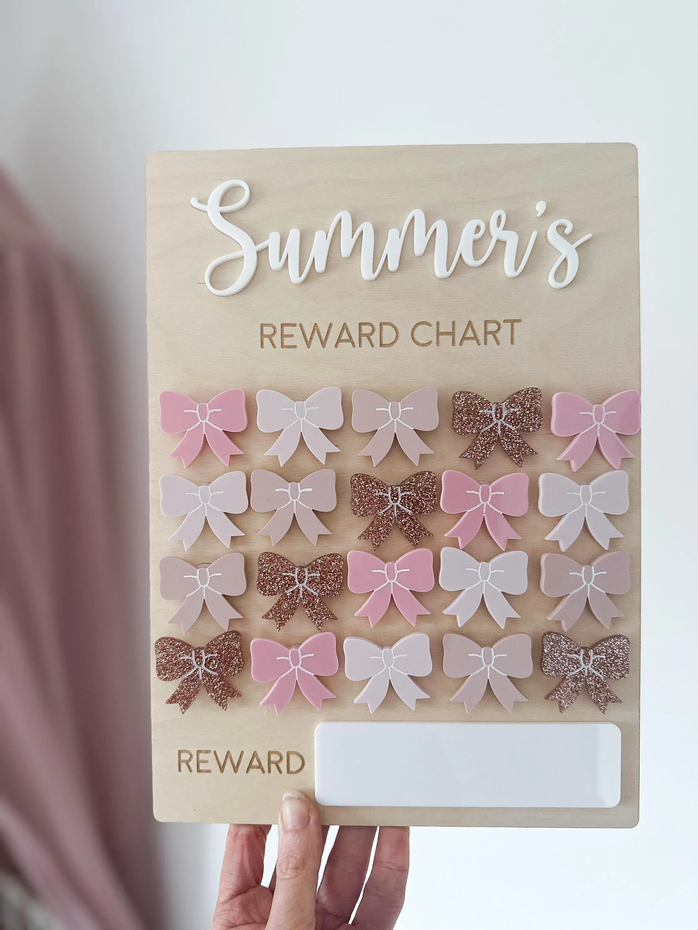 Personalised Reusable Bow Reward Chart